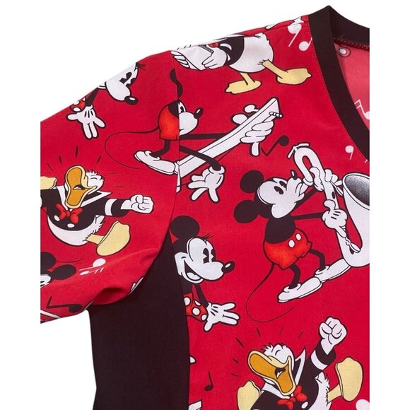 Disney Mickey Minnie Donald Scrub Top Large - Picture 5 of 9